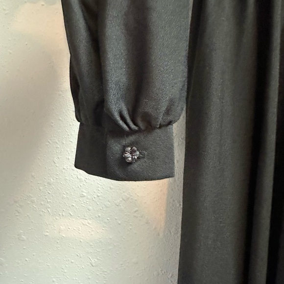 Vintage Jane Baar New York Black Ruffle Midi Dress (Size L) - Picture 3 of 10
